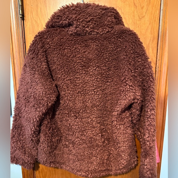 Abercrombie & Fitch cinched curley drama sherpa jacket pullover - Picture 3 of 4